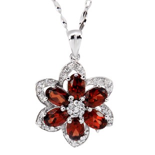 garnet necklace carat pendant antique flower jeenjewels move mouse necklaces