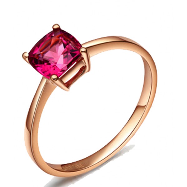 Carat Pink Sapphire Solitaire Gemstone Engagement Ring In Rose Gold