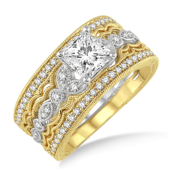 1.50 Carat Antique Trio Bridal Set Engagement Ring with ...