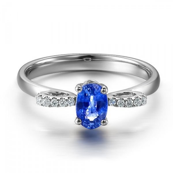 Unique Sapphire and Diamond Engagement Ring - JeenJewels