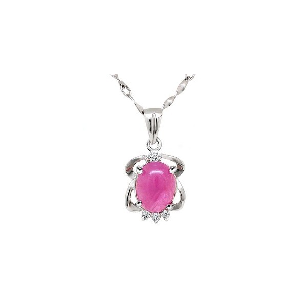 2 Carats Solitaire Ruby Pendant Necklace for women - JeenJewels