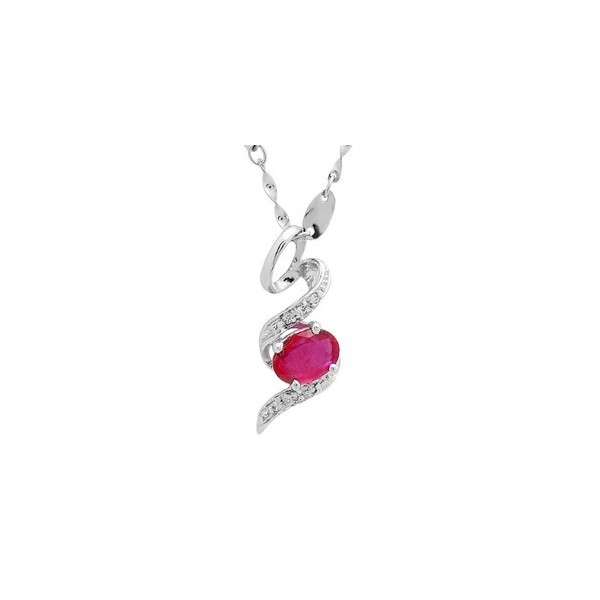 1 Carat Ruby Pendant Necklace for Women - JeenJewels