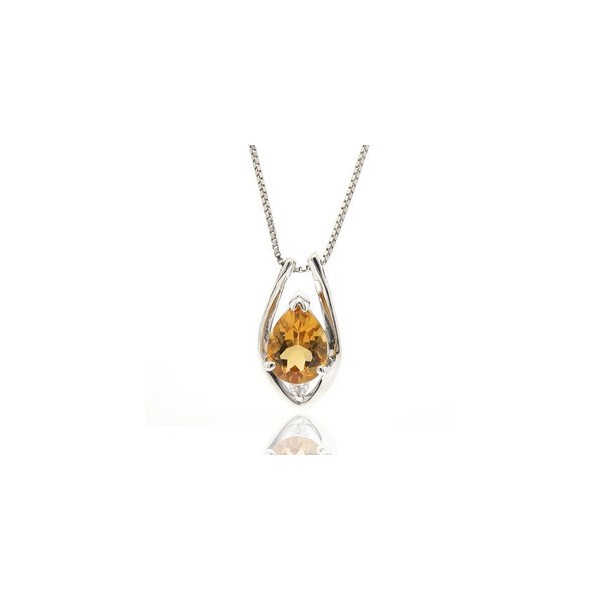 1 Carat Citrine solitaire Necklace Pendant for Women - JeenJewels