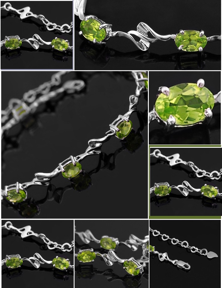 4 Carats Peridot tennis inexpensive bracelet for Women JeenJewels