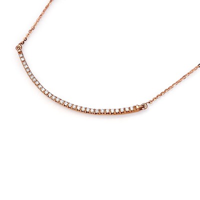 Ultra Luxurious 1 Carat Diamond Journey Necklace on 18k Rose Gold ...