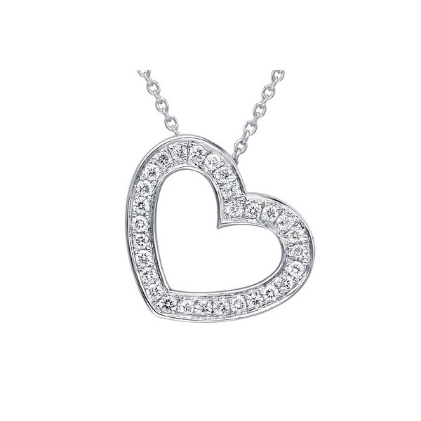 Heart Shape 1 Carat Diamond Pendant on 10k White Gold - JeenJewels