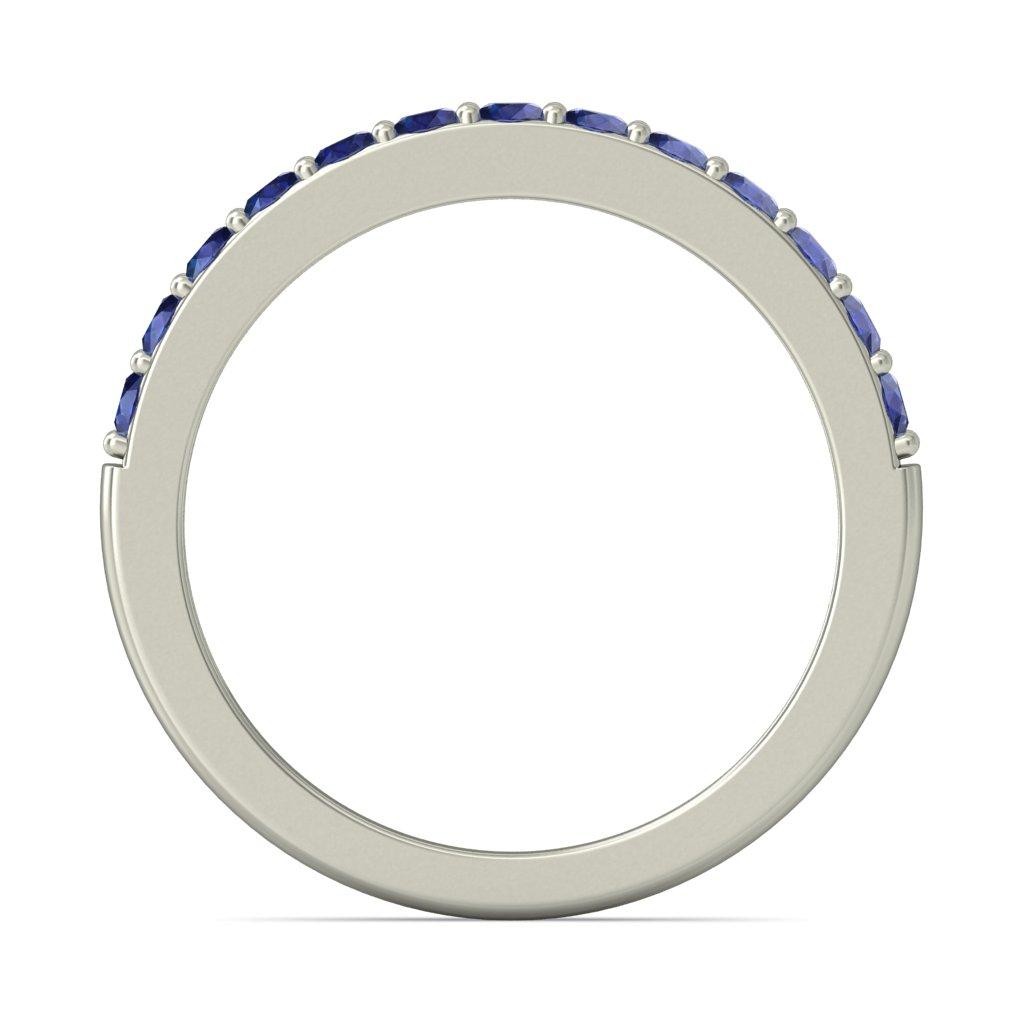 1 Carat Sapphire Wedding Ring Band in White Gold - JeenJewels