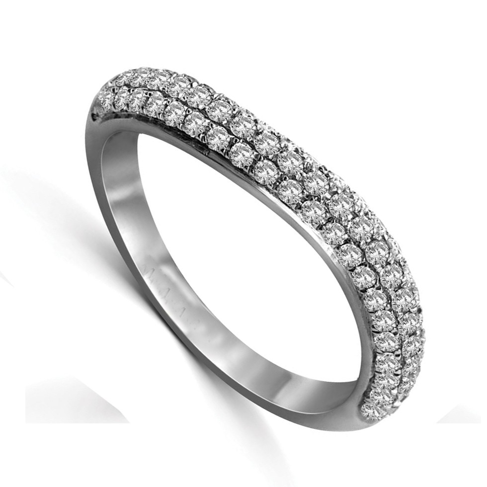 Curved Round Diamond Wedding Band For Her JeenJewels   Curved Round Diamond Wedding Band For Her 