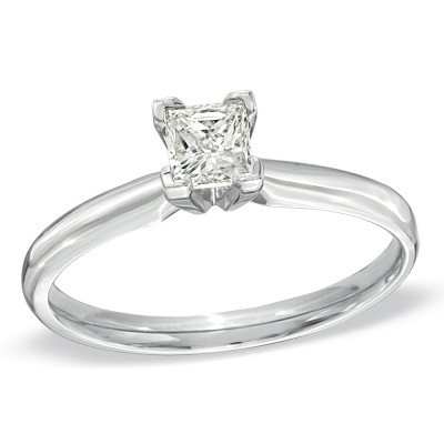 Graceful Cheap Diamond Wedding Set 0.25 Carat Princess Cut Diamond on Gold  - JeenJewels