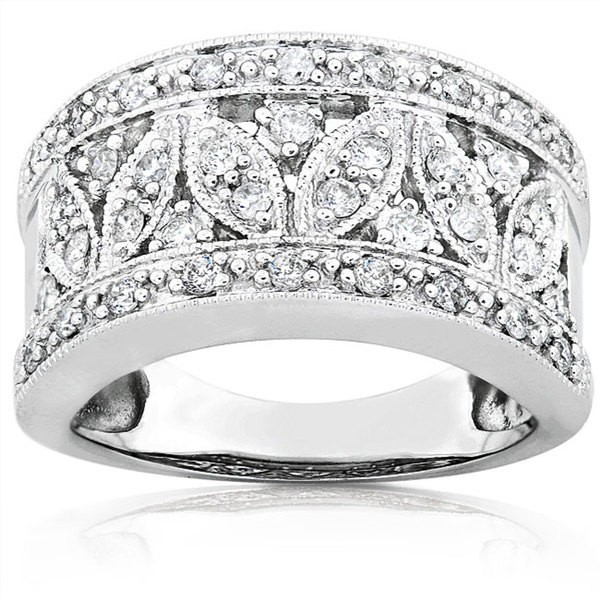 Extravagant Round Diamond Wedding Ring Band in White Gold on Sale ...