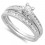 1 Carat Classic Beautiful Wedding Ring Set for Women in 10k White Gold