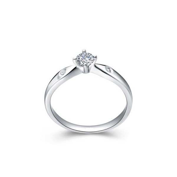 Diamond Solitaire Ring, Diamond Engagement Ring, 1/3 Carat Round Cut