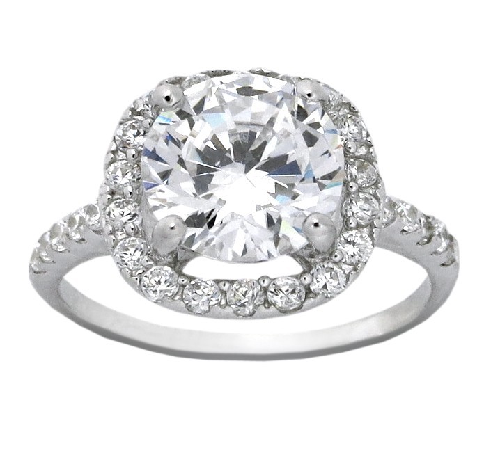 Beautiful 2 5 Carat Cubic Zirconium Halo Round Engagement Ring Jeenjewels