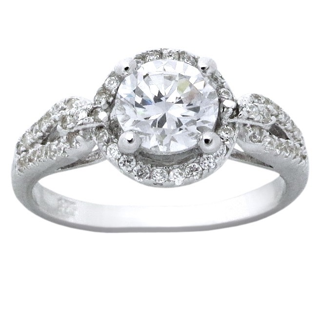 Designer 1 Carat Round Cubic Zirconium Engagement Ring For Women