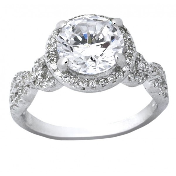 Beautiful 3 Carats Cubic Zirconia Round shape Engagement Ring for Her ...