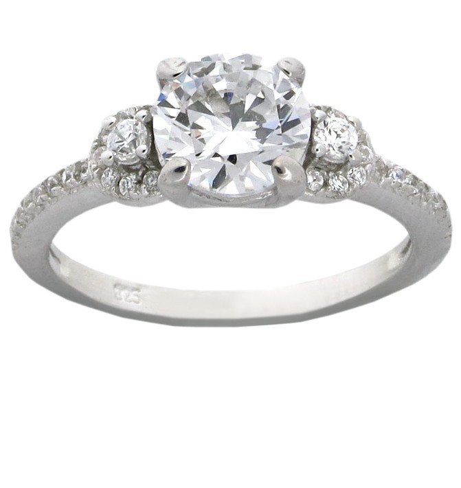 Designer 3 Carat Cubic Zirconium Round Engagement Ring For Women