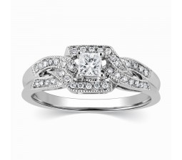 1 Carat Princess cut Diamond Engagement Ring