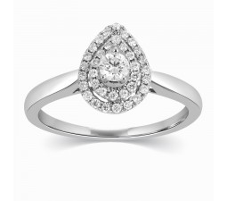 Pear Design Beautiful Round Diamond Engagement Ring