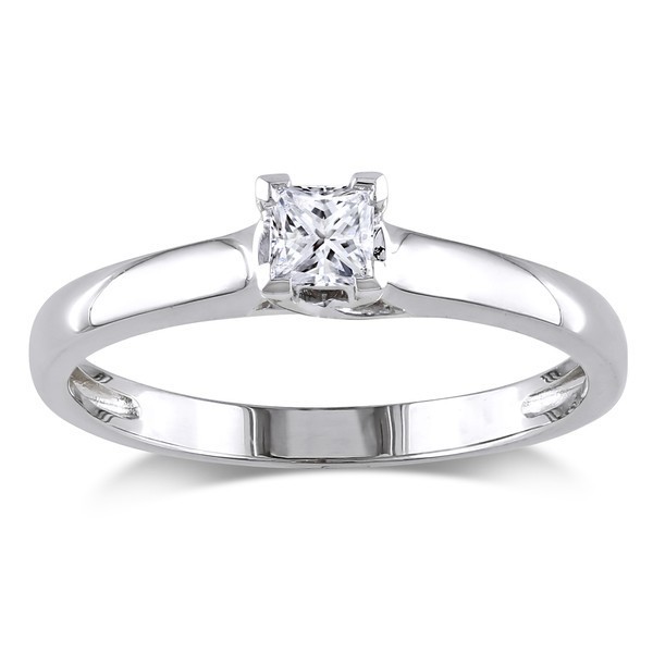 Graceful Inexpensive Solitaire Diamond Ring Half Carat Princess Cut ...