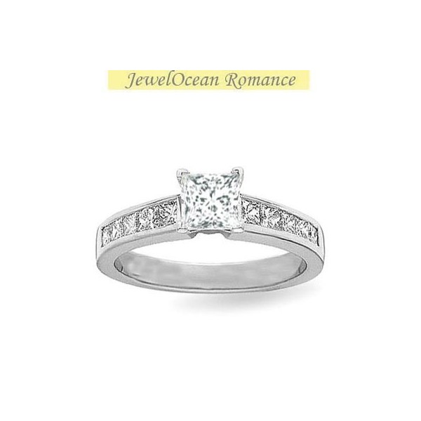 Delightful Engagement Ring 100 Carat Princess Cut Diamond On 10k White Gold Jeenjewels 2012