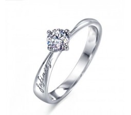 Infinity Solitaire Engagement Ring with Round diamond on Gold