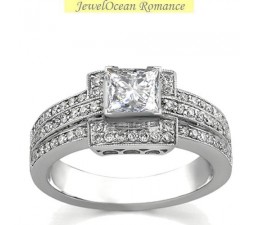 Beautiful 1 Carat Princess Diamond Engagement Ring