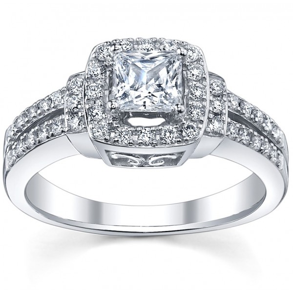 Precious Inexpensive Engagement Ring 1.00 Carat Princess Cut Diamond on ...