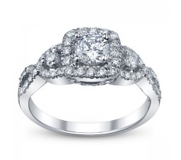 1 Carat Round Cut  Diamond Wedding Engagement Ring for Her 10K White Gold