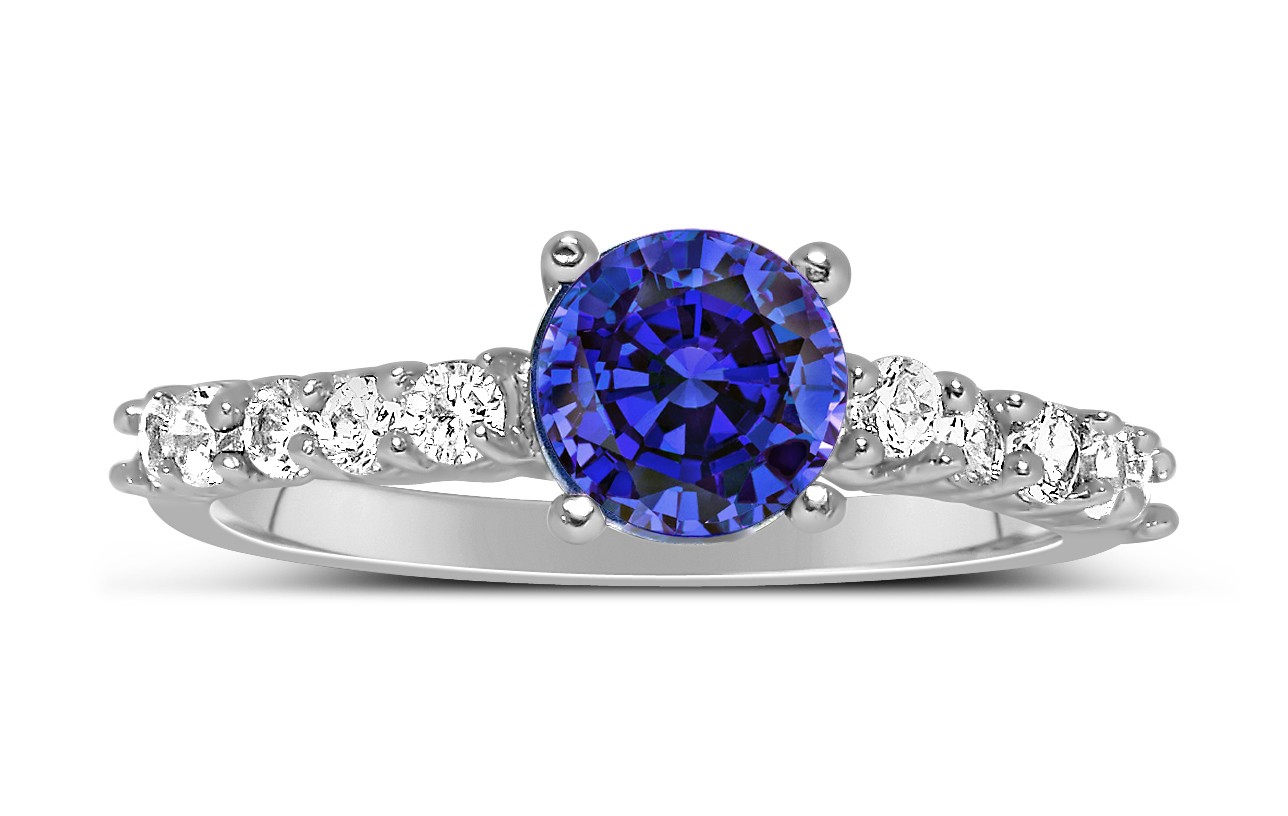 Engagement Ring Jolie with Sapphire, Emerald or Ruby