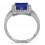 Designer 2 Carat Princess cut Blue Sapphire and Diamond Halo Engagement Ring in White Gold