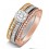 2 Carat Round cut Tri Color White, Rose and Yellow Gold Trio Wedding Ring Set