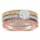 2 Carat Round cut Tri Color White, Rose and Yellow Gold Trio Wedding Ring Set