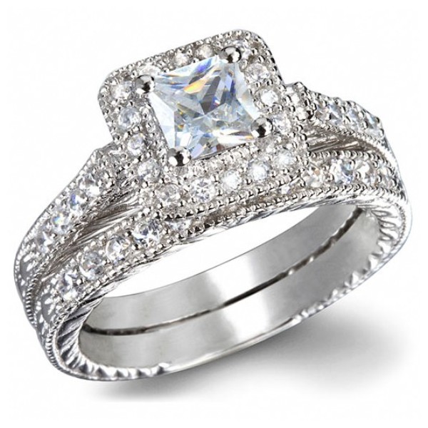Buy 0.15 Carat (ctw) 14K Yellow Gold Round White Diamond Vintage Bridal  Engagement Ring Set Online at Dazzling Rock