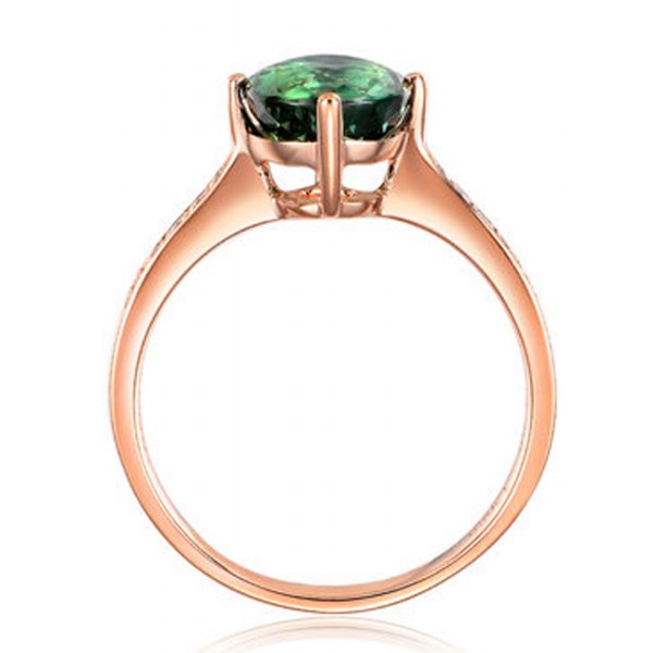 Classic 1 Carat Green Emerald and Diamond Rose Gold Engagement Ring for ...