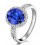 2 Carat Beautiful Sapphire and Diamond Halo Engagement Ring for Her in White Gold