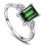 1 Carat Emerald and Diamond Engagement Ring in White Gold