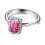 .50 Carat Pink Sapphire and Diamond Halo Engagement Ring in White Gold