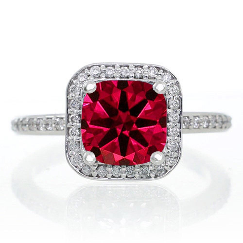 princess cut ruby and diamond ring