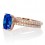 2 Carat Sapphire and Diamond Bridal wedding ring set on 10k Rose Gold