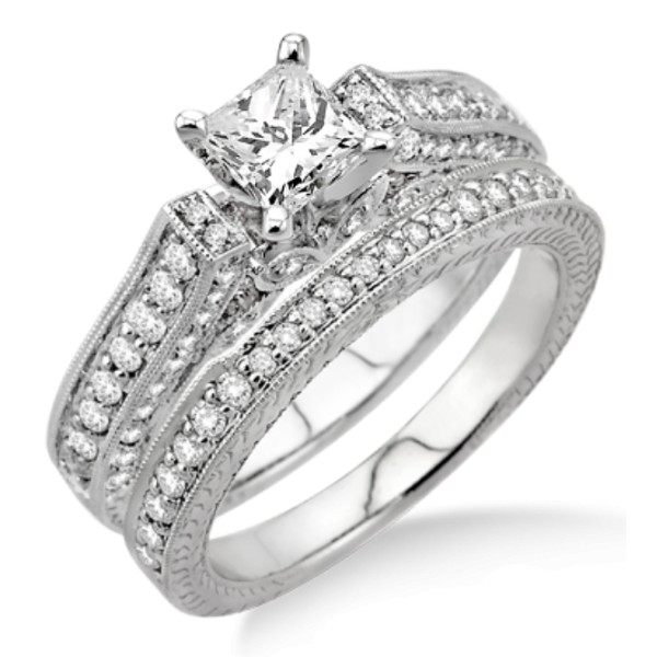 GIA Certified 2.00 Carat Antique Bridal Set Engagement Ring with ...