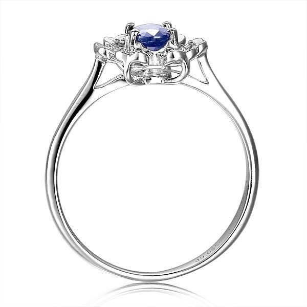 Sapphire And Diamond Engagement Ring On 18k White Gold Jeenjewels 4593